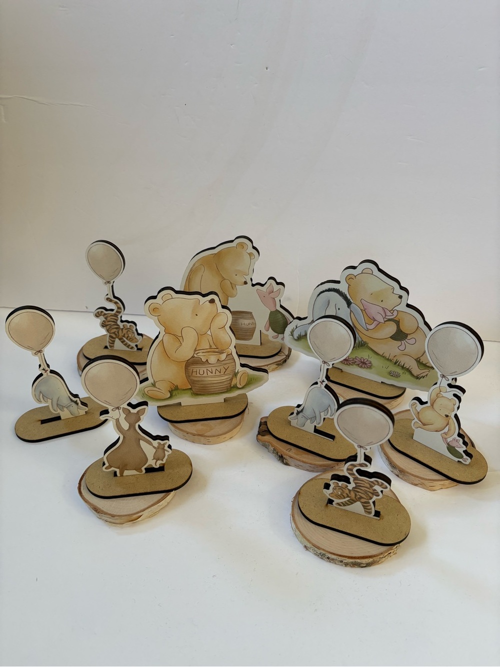 9 Winnie The Pooh Wooden Centerpiece Cutouts‎ Christening Birthday Babyshower